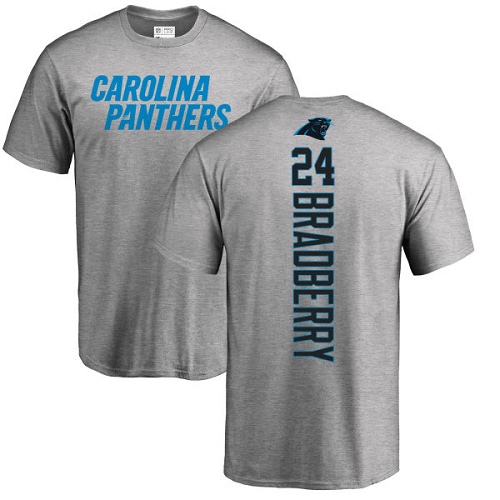 Carolina Panthers Men Ash James Bradberry Backer NFL Football #24 T Shirt->carolina panthers->NFL Jersey